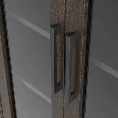 24 Inch Bath Storage Glass Cabinet in Chocolate Oak
