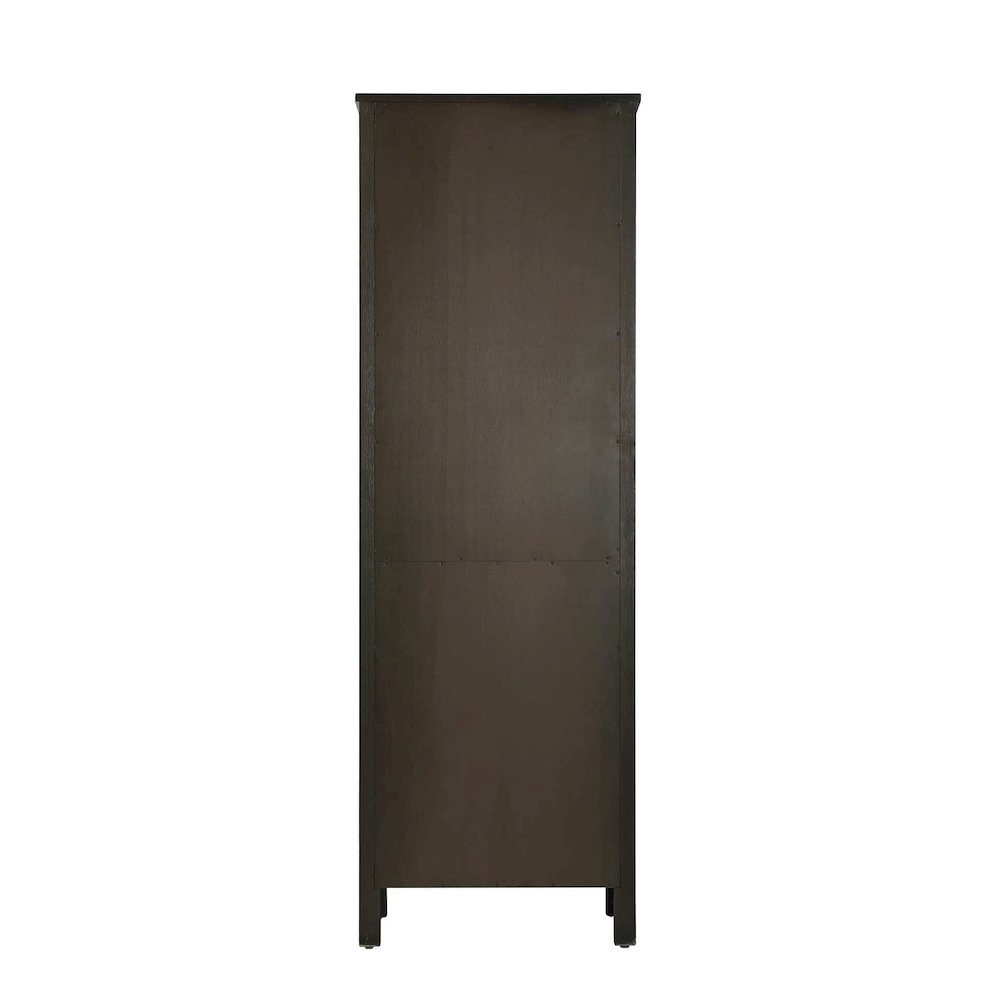 24 Inch Bath Storage Glass Cabinet in Chocolate Oak
