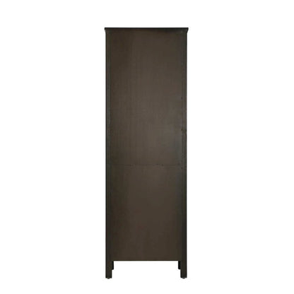 24 Inch Bath Storage Glass Cabinet in Chocolate Oak
