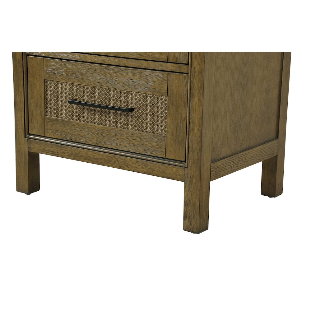 24 Inch Bath Storage Glass Cabinet in Hazel Oak
