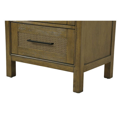 24 Inch Bath Storage Glass Cabinet in Hazel Oak