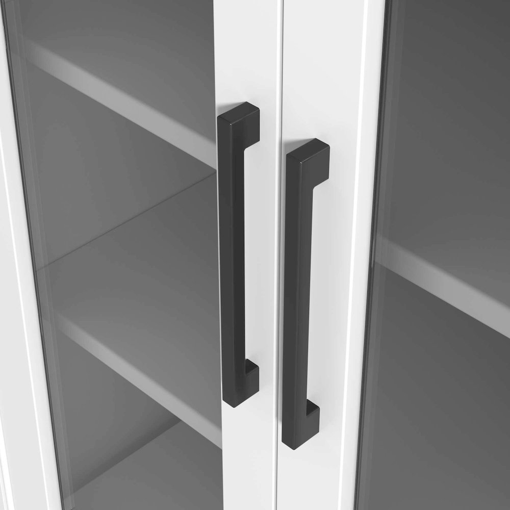 24 Inch Bath Storage Glass Cabinet in White