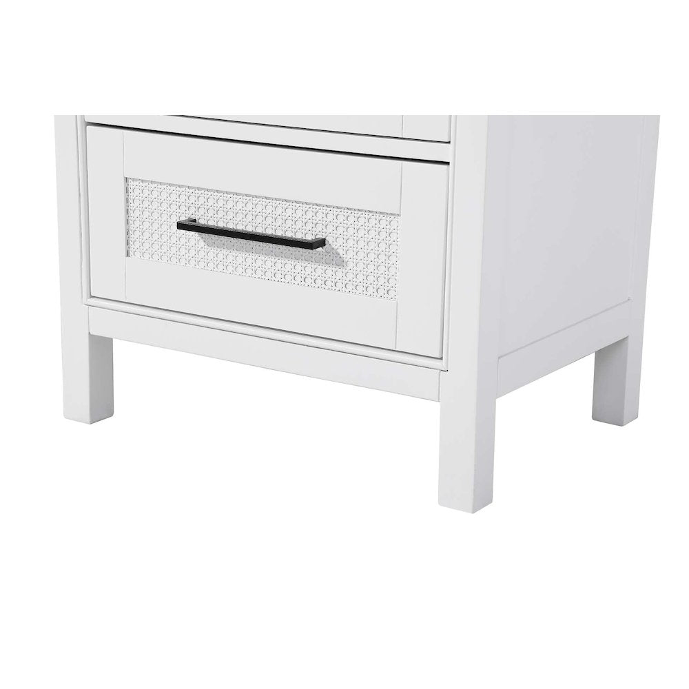 24 Inch Bath Storage Glass Cabinet in White