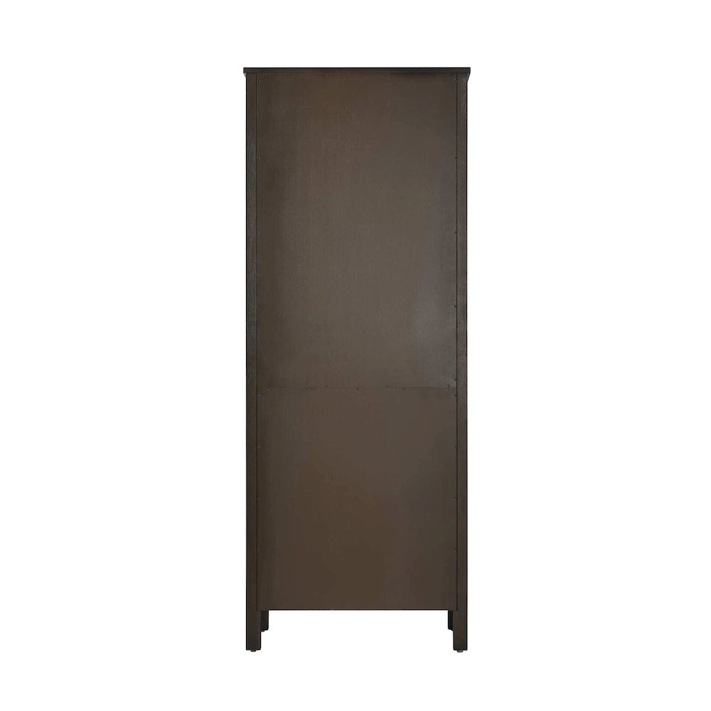 28 Inch Bath Storage Glass Cabinet in Chocolate Oak
