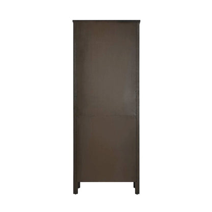 28 Inch Bath Storage Glass Cabinet in Chocolate Oak