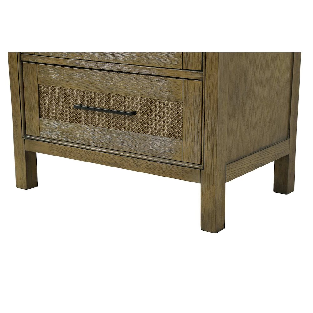 28 Inch Bath Storage Glass Cabinet in Hazel Oak