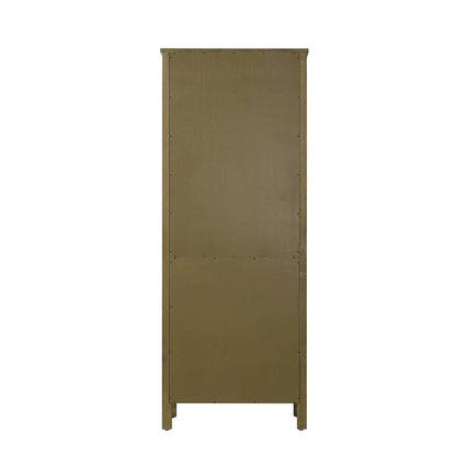 28 Inch Bath Storage Glass Cabinet in Hazel Oak