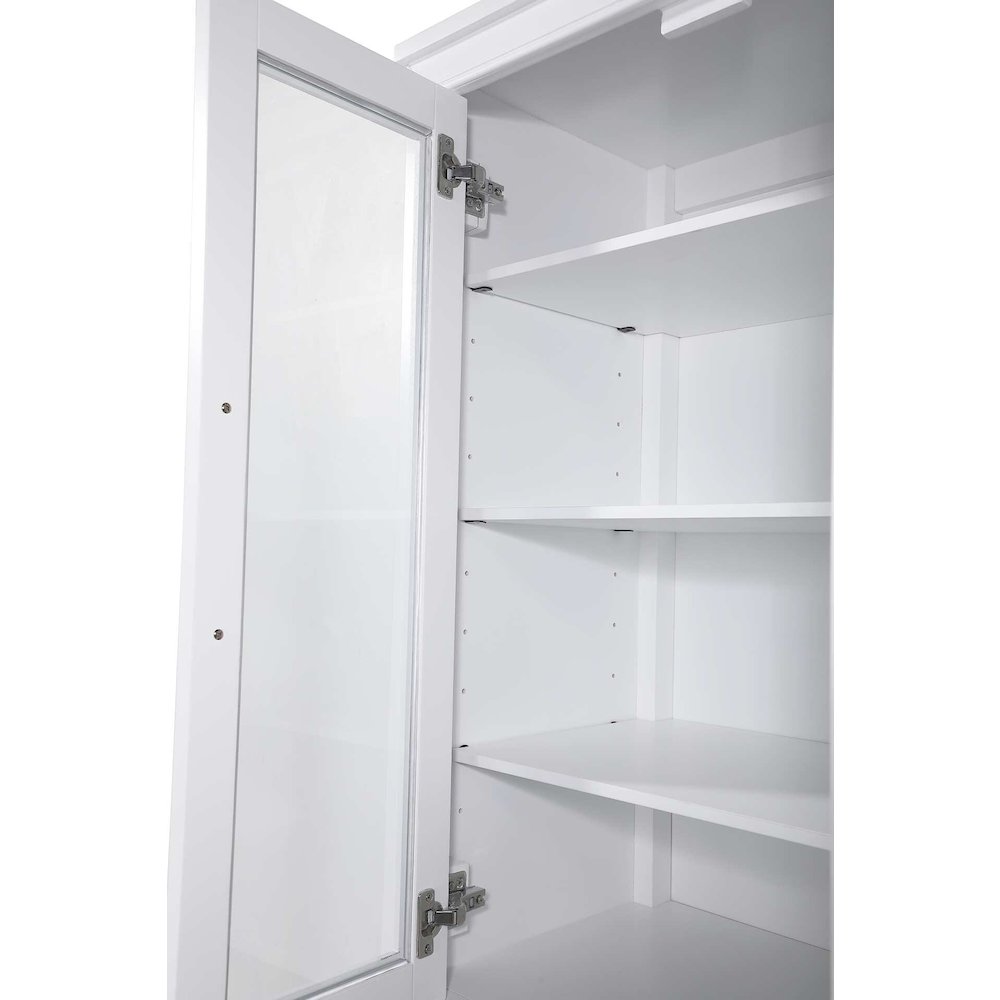 28 Inch Bath Storage Glass Cabinet in White