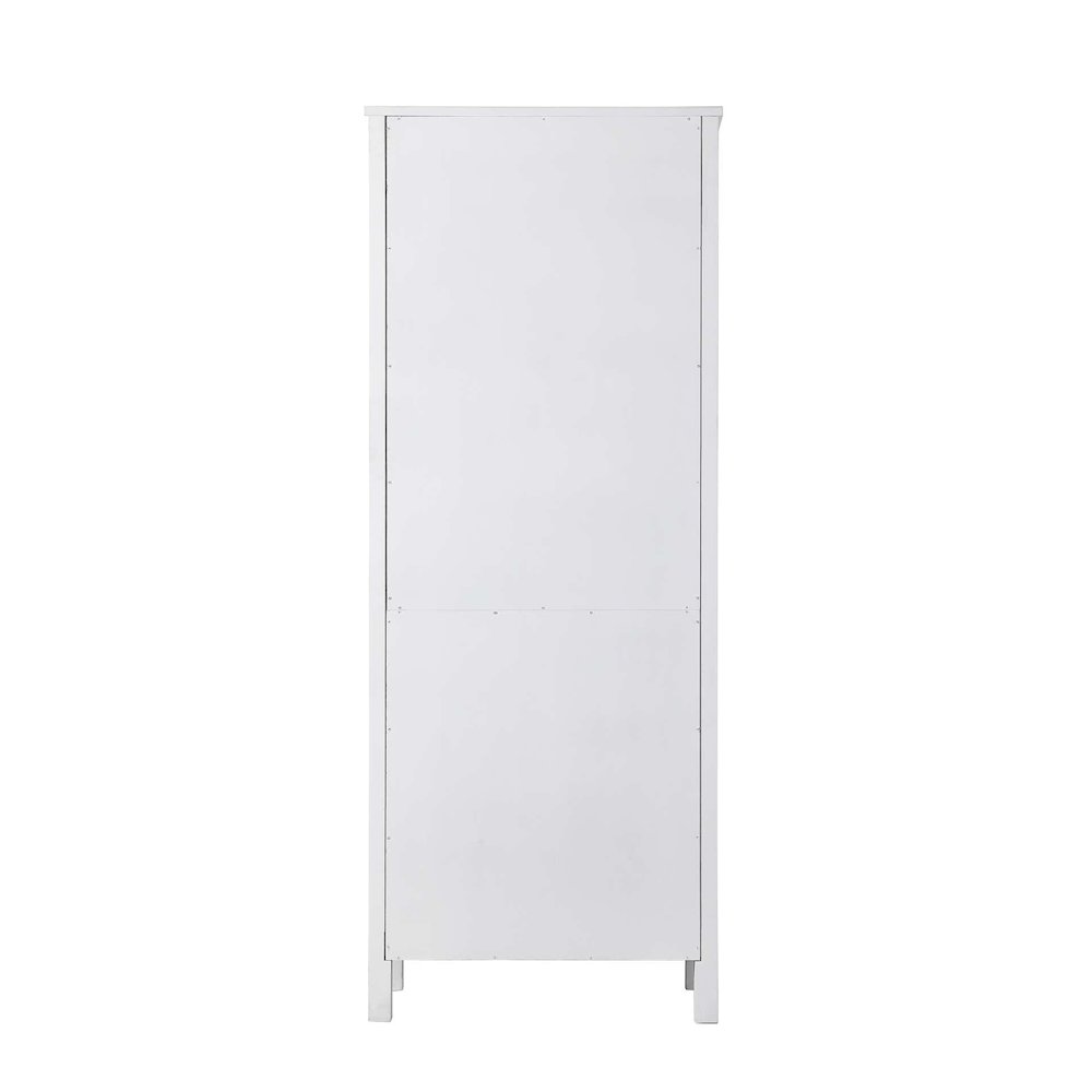28 Inch Bath Storage Glass Cabinet in White
