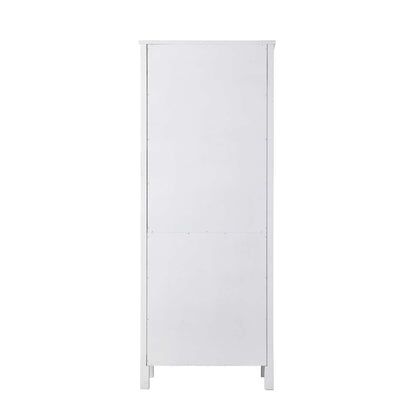 28 Inch Bath Storage Glass Cabinet in White