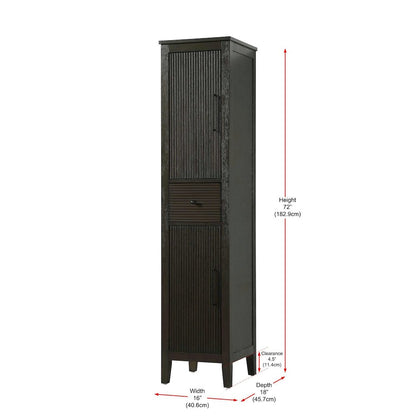 16 Inch Bath Storage Cabinet in Chocolate Oak