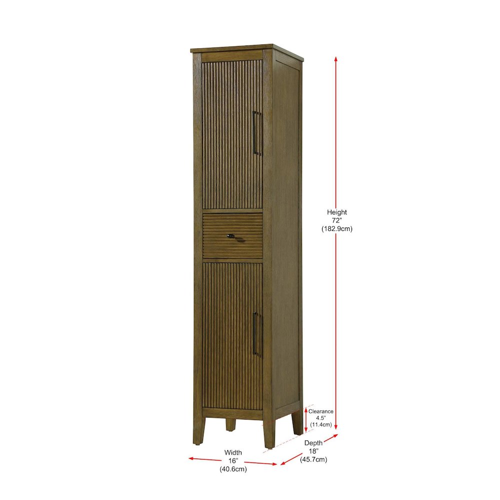 16 Inch Bath Storage Cabinet in Hazel Oak