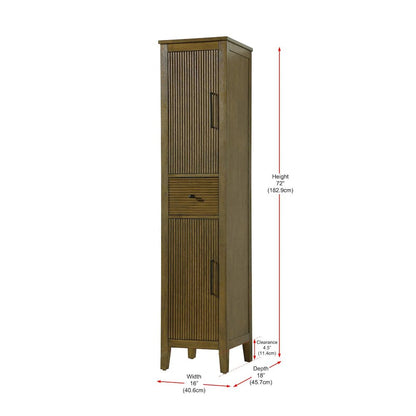 16 Inch Bath Storage Cabinet in Hazel Oak