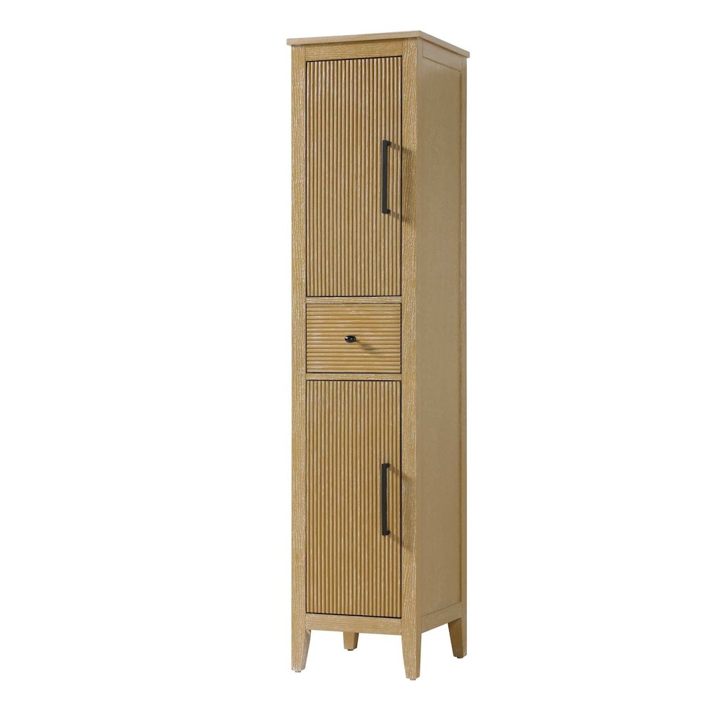 16 Inch Bath Storage Cabinet in Linen Oak