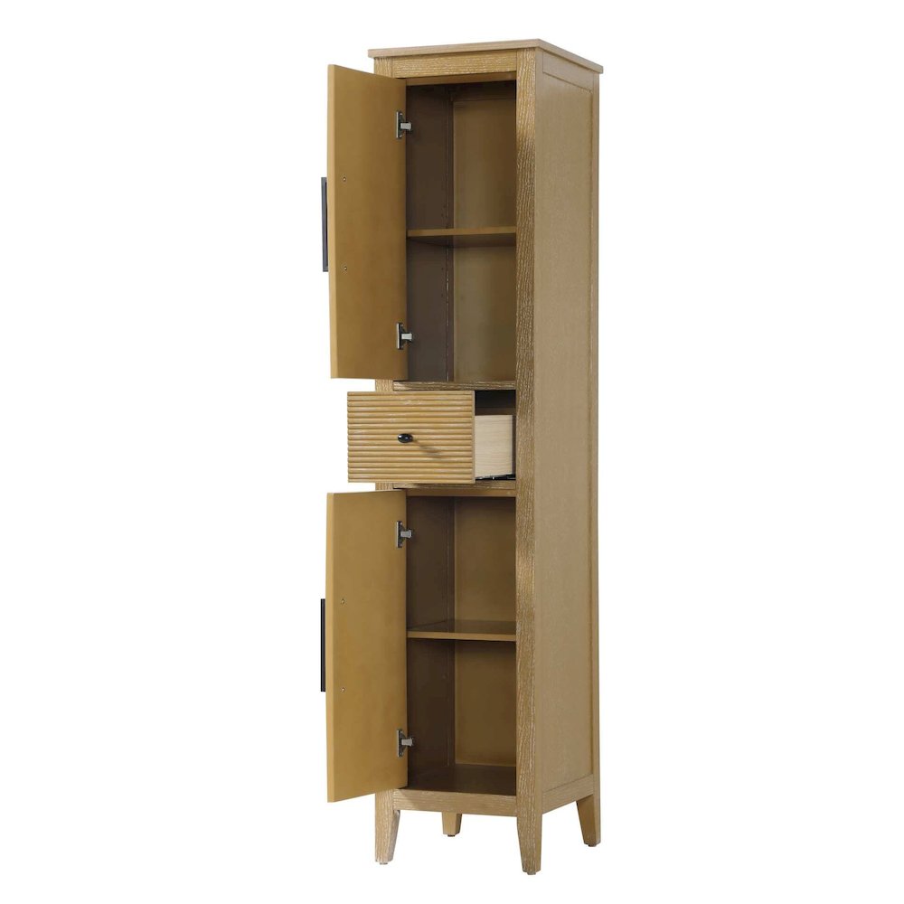 16 Inch Bath Storage Cabinet in Linen Oak