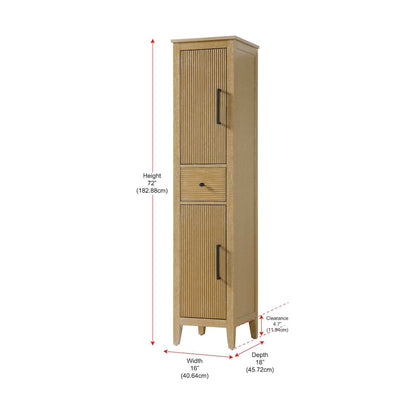 16 Inch Bath Storage Cabinet in Linen Oak