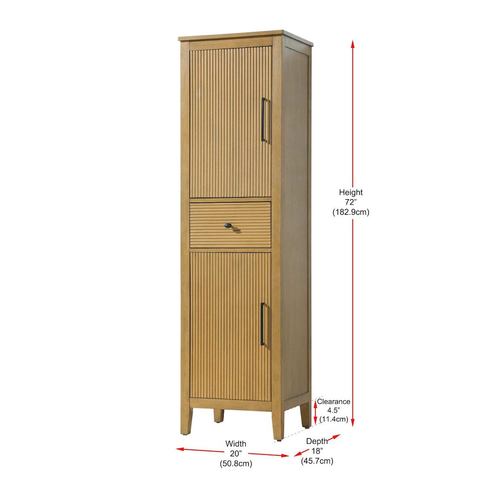 20 inch Bath Storage Cabinet in Honey Teak