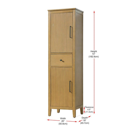 20 inch Bath Storage Cabinet in Honey Teak