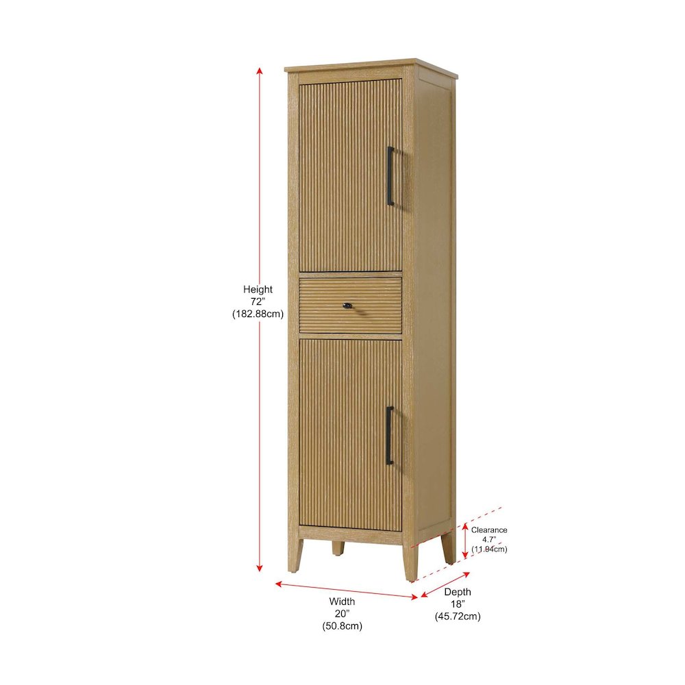 20 Inch Bath Storage Cabinet in Linen Oak