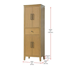 24 inch Bath Storage Cabinet in Honey Teak