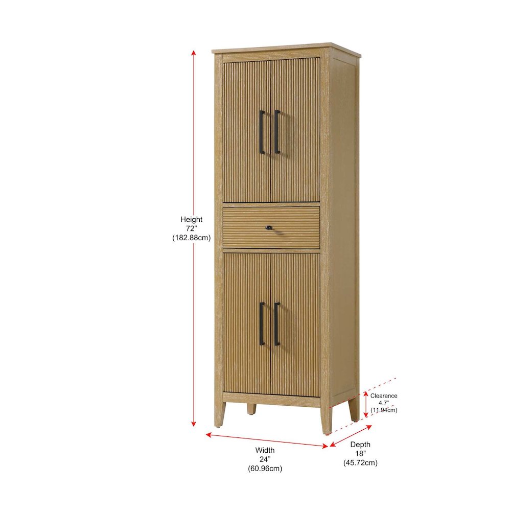 24 Inch Bath Storage Cabinet in Linen Oak
