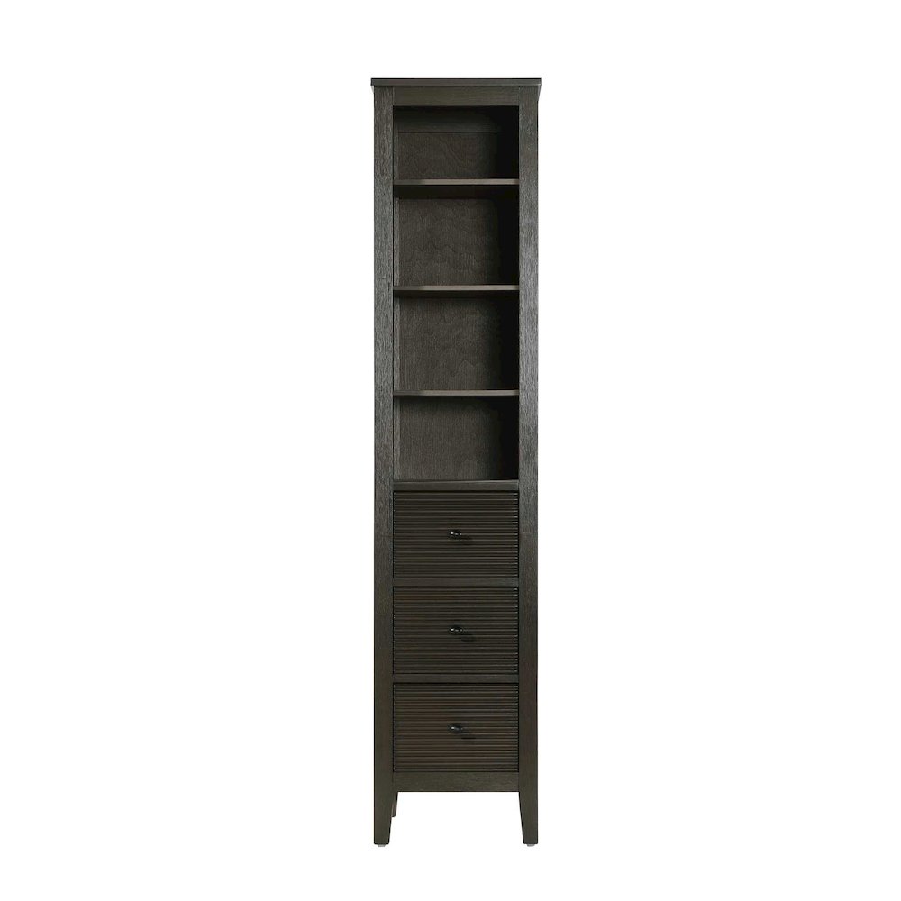 16 Inch Open Shelving Bath Storage Cabinet in Chocolate Oak