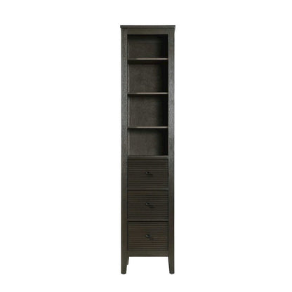 16 Inch Open Shelving Bath Storage Cabinet in Chocolate Oak