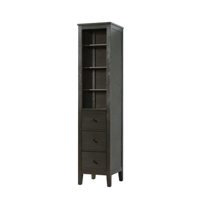 16 Inch Open Shelving Bath Storage Cabinet in Chocolate Oak