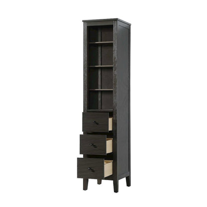 16 Inch Open Shelving Bath Storage Cabinet in Chocolate Oak