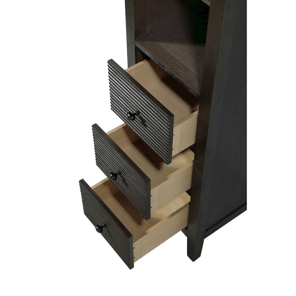 16 Inch Open Shelving Bath Storage Cabinet in Chocolate Oak