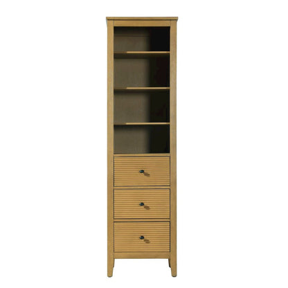 20 Inch Open Shelving Bath Storage Cabinet in Honey Teak