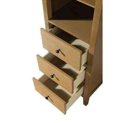20 Inch Open Shelving Bath Storage Cabinet in Honey Teak