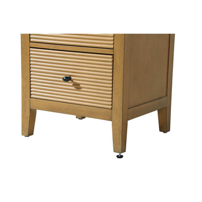 20 Inch Open Shelving Bath Storage Cabinet in Honey Teak