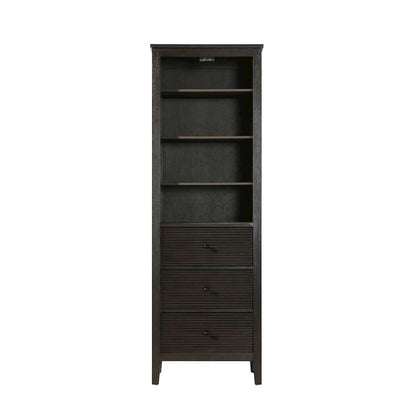 24 Inch Open Shelving Bath Storage Cabinet in Chocolate Oak