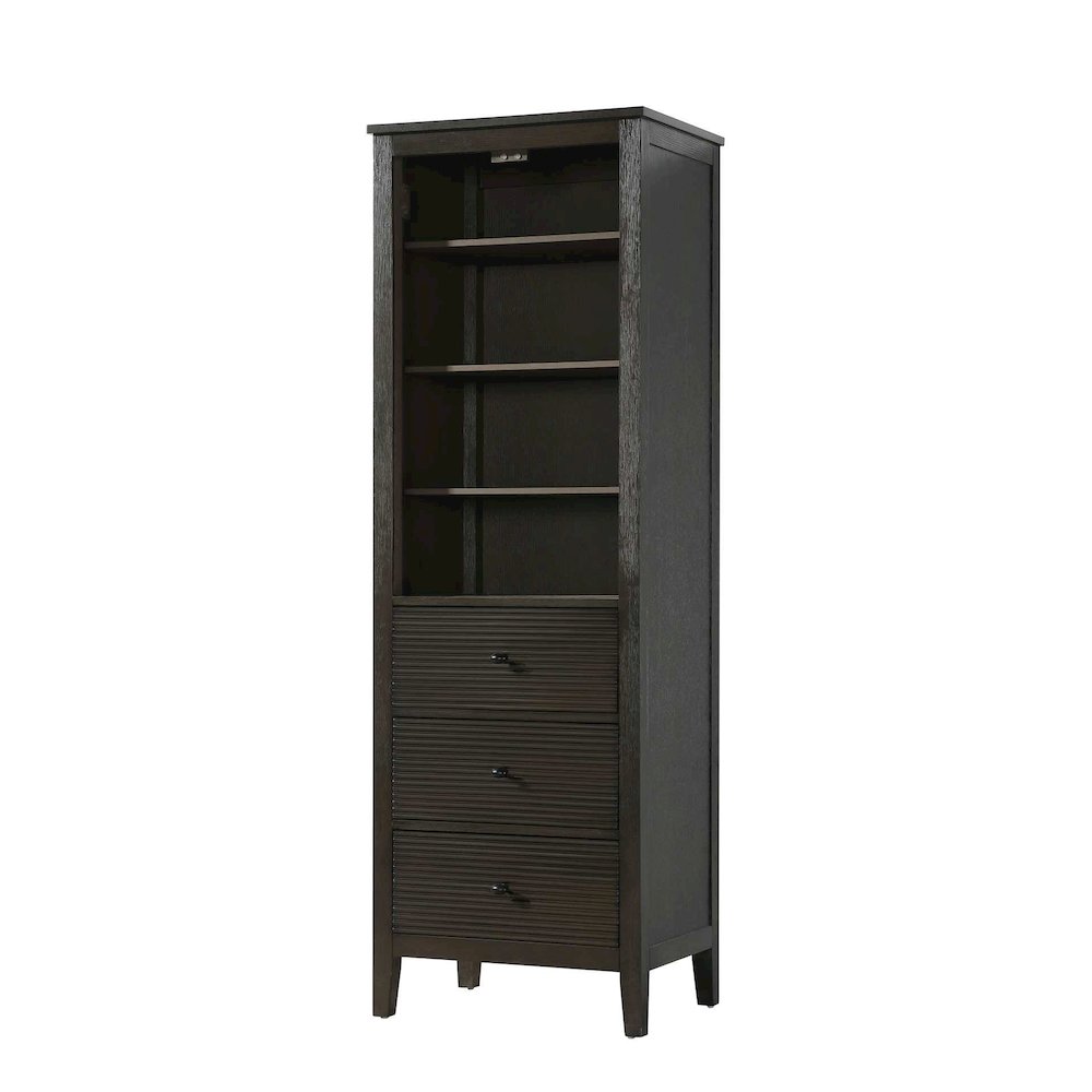 24 Inch Open Shelving Bath Storage Cabinet in Chocolate Oak