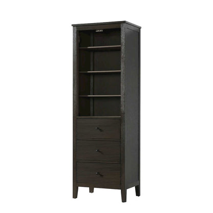 24 Inch Open Shelving Bath Storage Cabinet in Chocolate Oak
