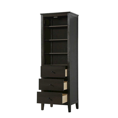 24 Inch Open Shelving Bath Storage Cabinet in Chocolate Oak