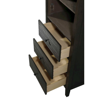 24 Inch Open Shelving Bath Storage Cabinet in Chocolate Oak