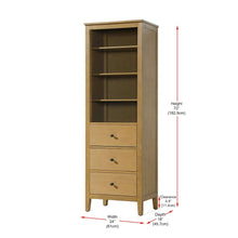 24 Inch Open Shelving Bath Storage Cabinet in Honey Teak