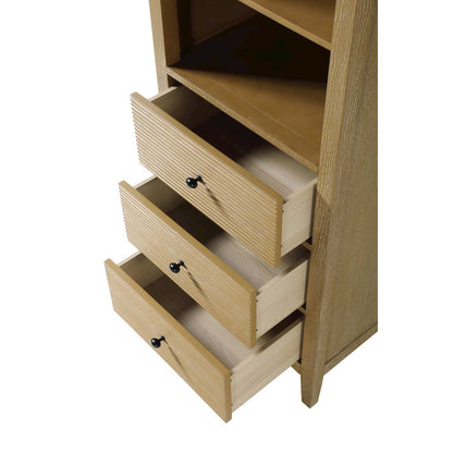 24 Inch Open Shelving Bath Storage Cabinet in Linen Oak