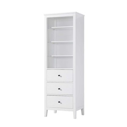 24 Inch Open Shelving Bath Storage Cabinet in White