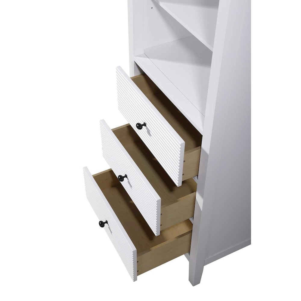 24 Inch Open Shelving Bath Storage Cabinet in White
