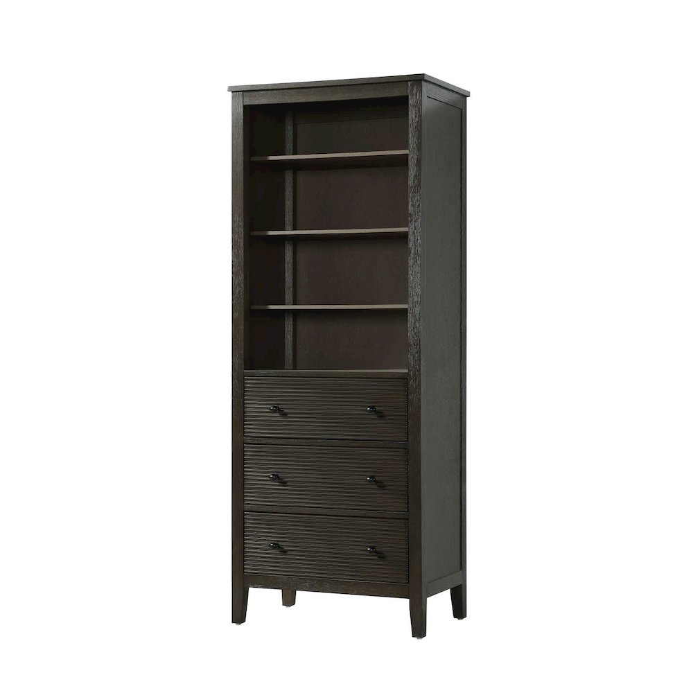 28 Inch Open Shelving Bath Storage Cabinet in Chocolate Oak