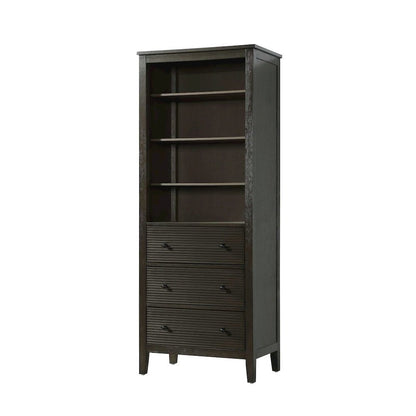 28 Inch Open Shelving Bath Storage Cabinet in Chocolate Oak