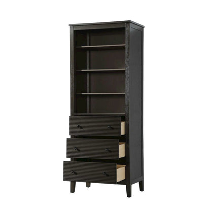 28 Inch Open Shelving Bath Storage Cabinet in Chocolate Oak
