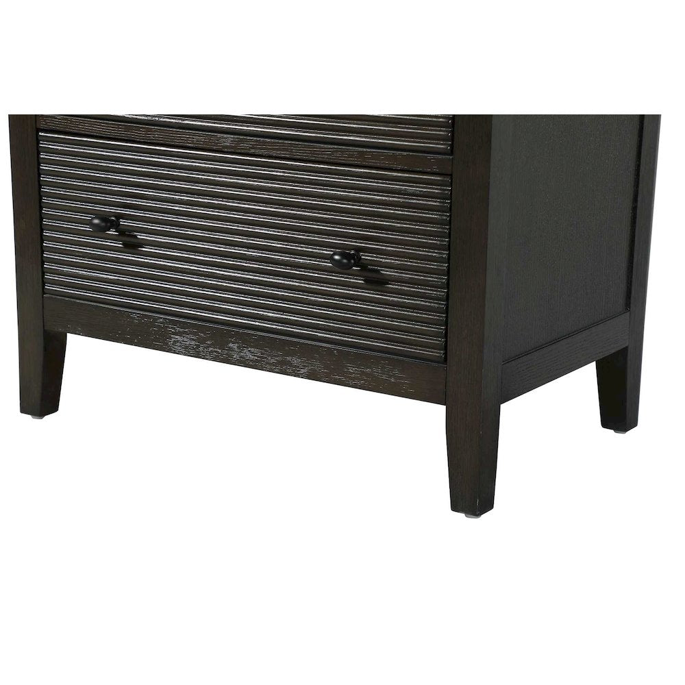 28 Inch Open Shelving Bath Storage Cabinet in Chocolate Oak