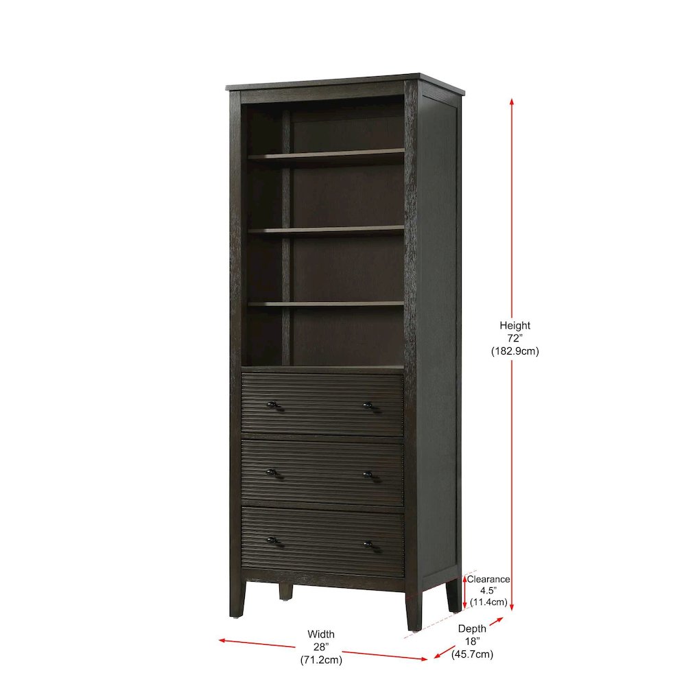 28 Inch Open Shelving Bath Storage Cabinet in Chocolate Oak