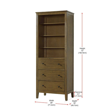 28 Inch Open Shelving Bath Storage Cabinet in Hazel Oak
