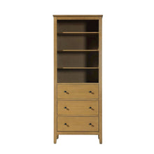 28 Inch Open Shelving Bath Storage Cabinet in Honey Teak