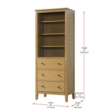 28 Inch Open Shelving Bath Storage Cabinet in Honey Teak